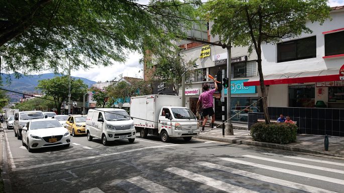 Straßenkünstler in Medellín