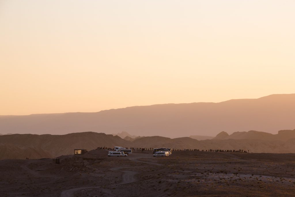 Sonnenuntergang über dem Valle de la Luna
