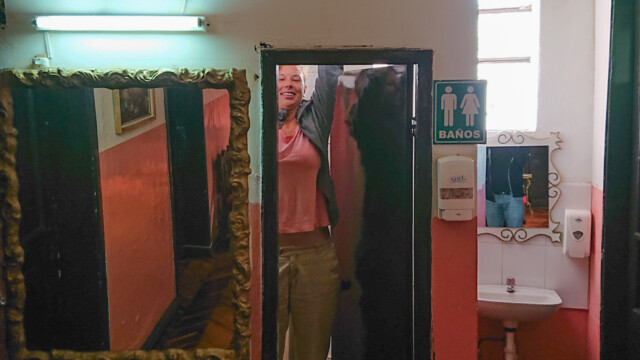 Badezimmer im Hostel in Quito