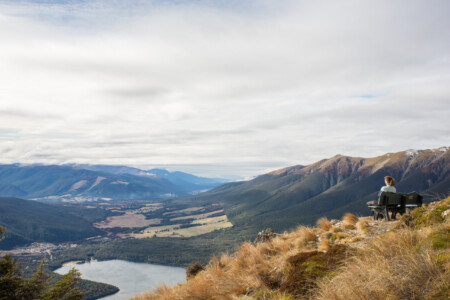 Blick von Mount Robert auf Lake Rotoiti