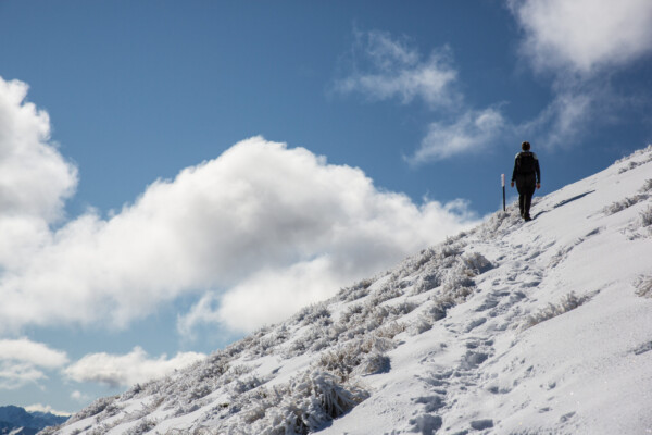 Helena kurz vor dem Gipfel von Ben Lomond